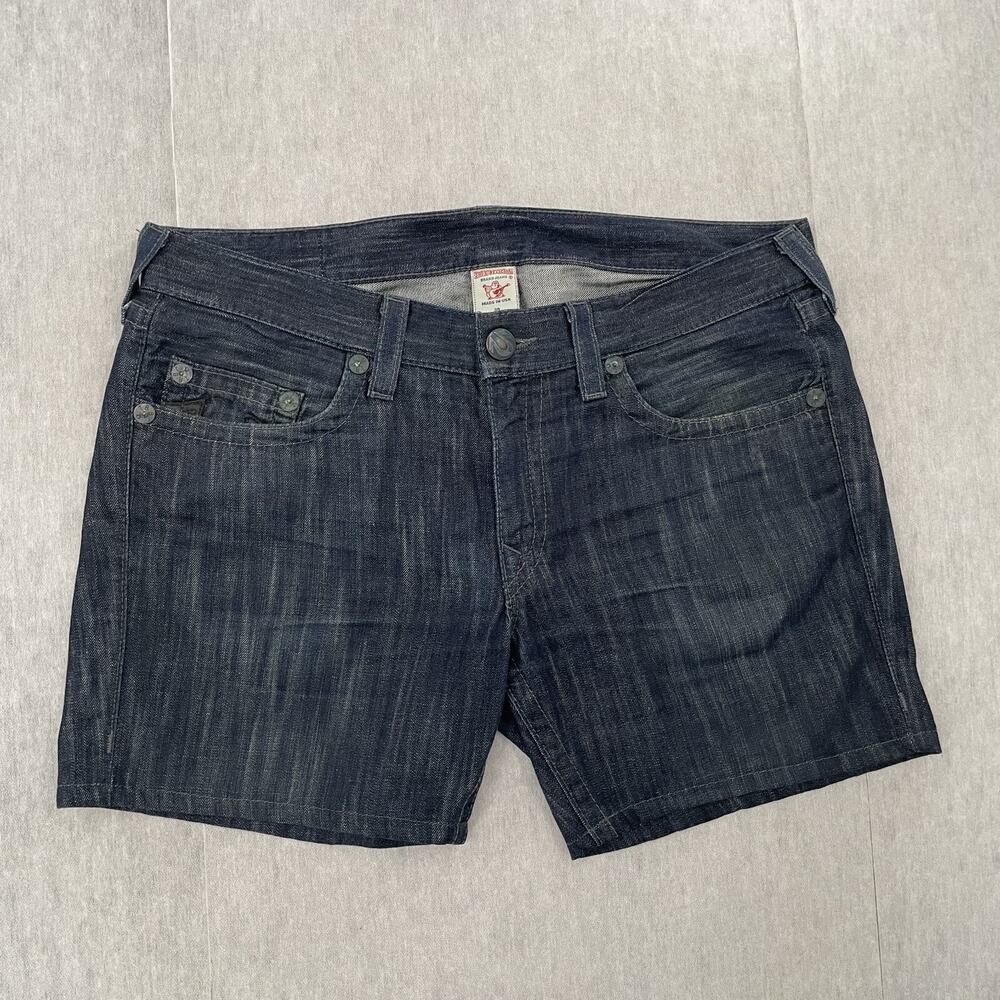 True Religion Shorts Adult 38 Blue Jean Bobby Denim Made In USA Mens